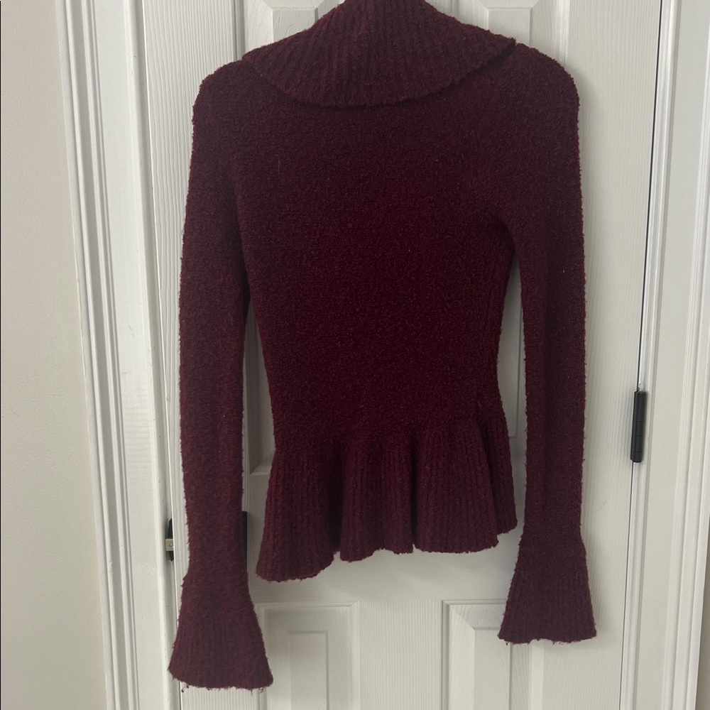 Moda International Deep Red Ruffled Cardigan - Picture 7 of 8